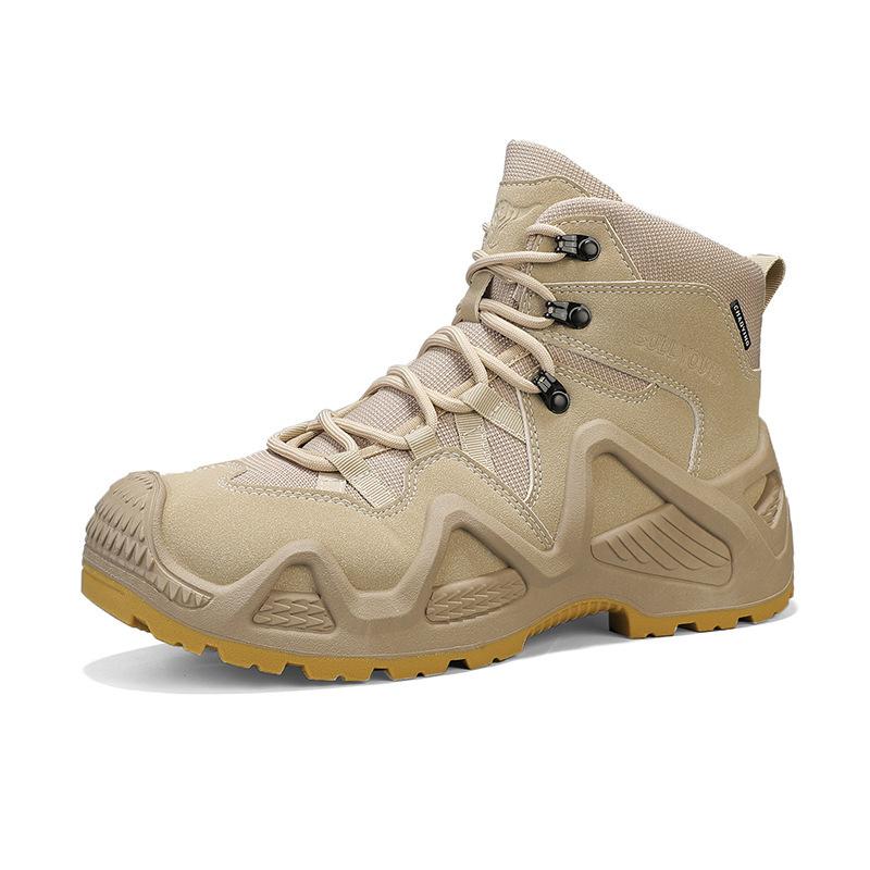 Autumn and Winter High-top Men's Outdoor Non-slip Mountaineering Boots Large Size Thick-soled Martin Boots Piled and Thickened