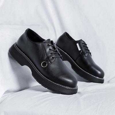 Mode Herren Japan Karajuku Koreanischer Stil Mode Streetwear Vintage Dicke Plateau Lässige Echtes Leder Schuhe Männlich Kleid Lederschuh