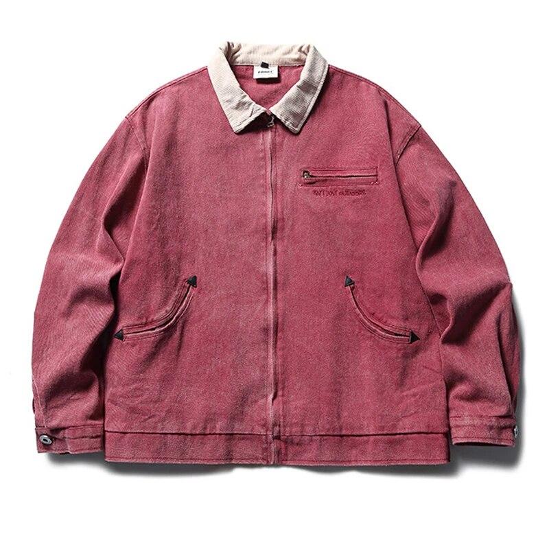 

Fashion Retro Embroidery Bomber Jackets Mens Motorcycle Clothes Baseball Uniform Winter Outdoor Oversized Harajuku Street Coats