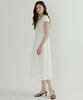 Lingseoul Button Shirring Dress-Ivory