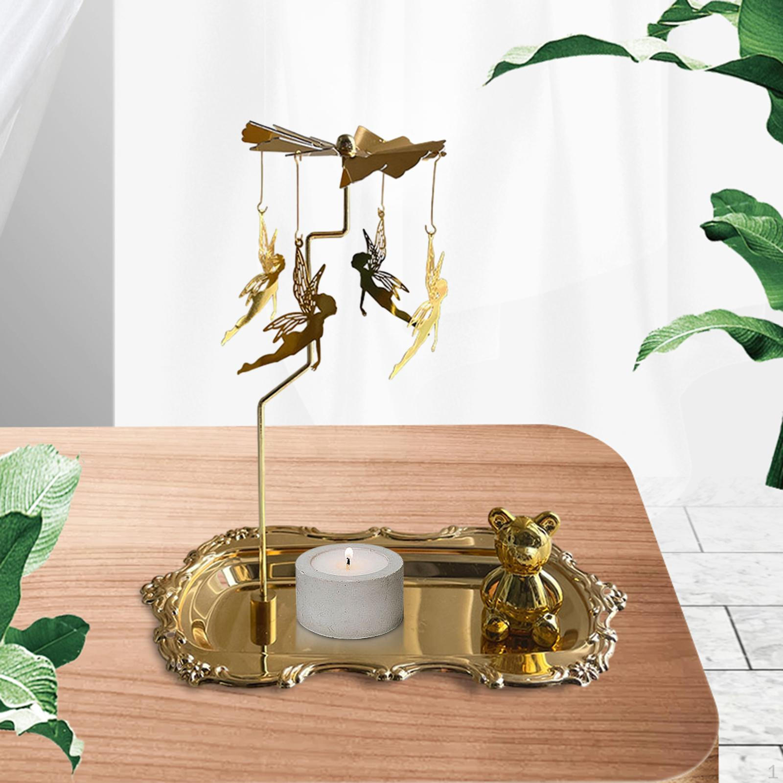 

Рождественский вращающийся подсвечник, вращающийся романтический ретро-подсвечник с орнаментом