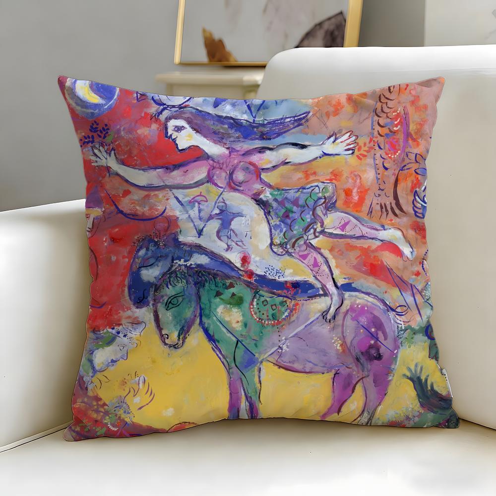 Classic Painter Marc Chagall Cushion Cover Soft & Easy-Wash Pillow Case – Versatile for Couch, Bed, Travel and Office