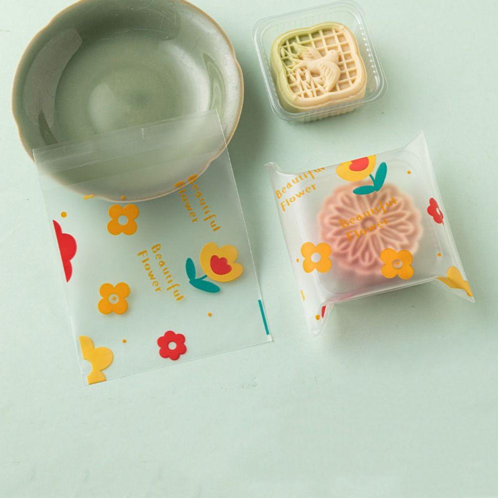 100Pcs/Pack Transparent Mid-Autumn Festival Biscuit Bag Mooncake Packaging Bag DIY Baking