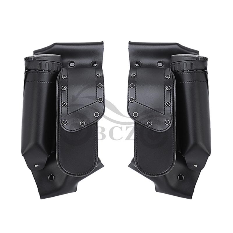 Harley Road King Modified Motorcycle Saddlebag Set - Black Black Pair