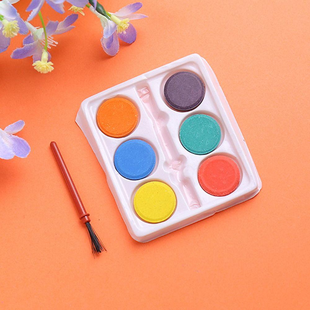 Solid Watercolor Pigment 6 Colors Oil Painting Kit Portable Painting Pigment Set Children