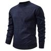 Men's Velvet-Lined Knit Sweater - Warm Autumn/Winter Round Neck for Middle-Aged Dads