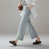 SOFSIL Women's High-Waisted Wide-Leg Cropped Jeans