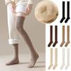 1 Pair Thicken Women's Socks Solid Color Warm Thick Stockings High Knee Socks  Warm Knees and Legs