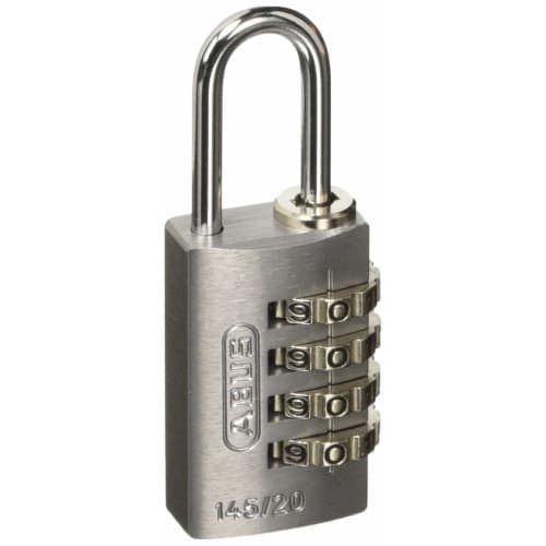 

ABUS 145-4d 20 SI 4-Combination Padlock with Variable Numbers (145-4D20SI)