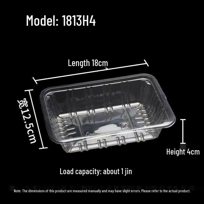 Disposable Transparent Rectangular Fruit Salad Box with Lid for Freshness Preservation