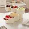 2 In 1 Dried Fruit Plate Double-layered with Drainer Fruit Drain Basket Large Capacity Creative Food Storage Tray