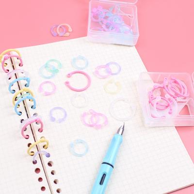 60Pcs Heavy Duty Plastic Binder Rings Strong Smooth Rotation Loose Leaf Notebook Planner Organizer Household Book Circles Office