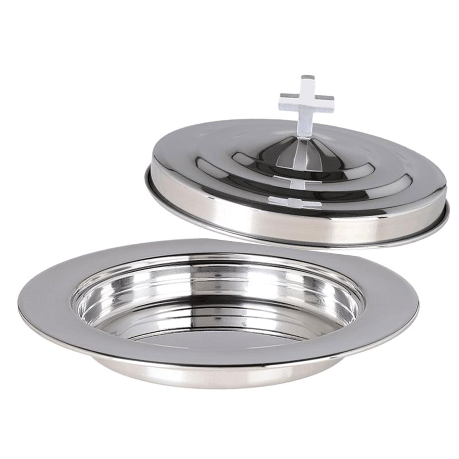 304 Stainless Steels Communion Tray With Lid Space Efficient Stackable Bread Plate Suitable For Worship Services 1