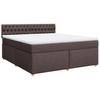 Box Spring Bed with Mattress Dark Brown 180 X 200 Cm Fabric