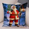 Merry Christmas Santa Claus Cushion Cover Decor Cute Cartoon Pillow Case Plush Pillowcase for Children Room Sofa 45x45cm