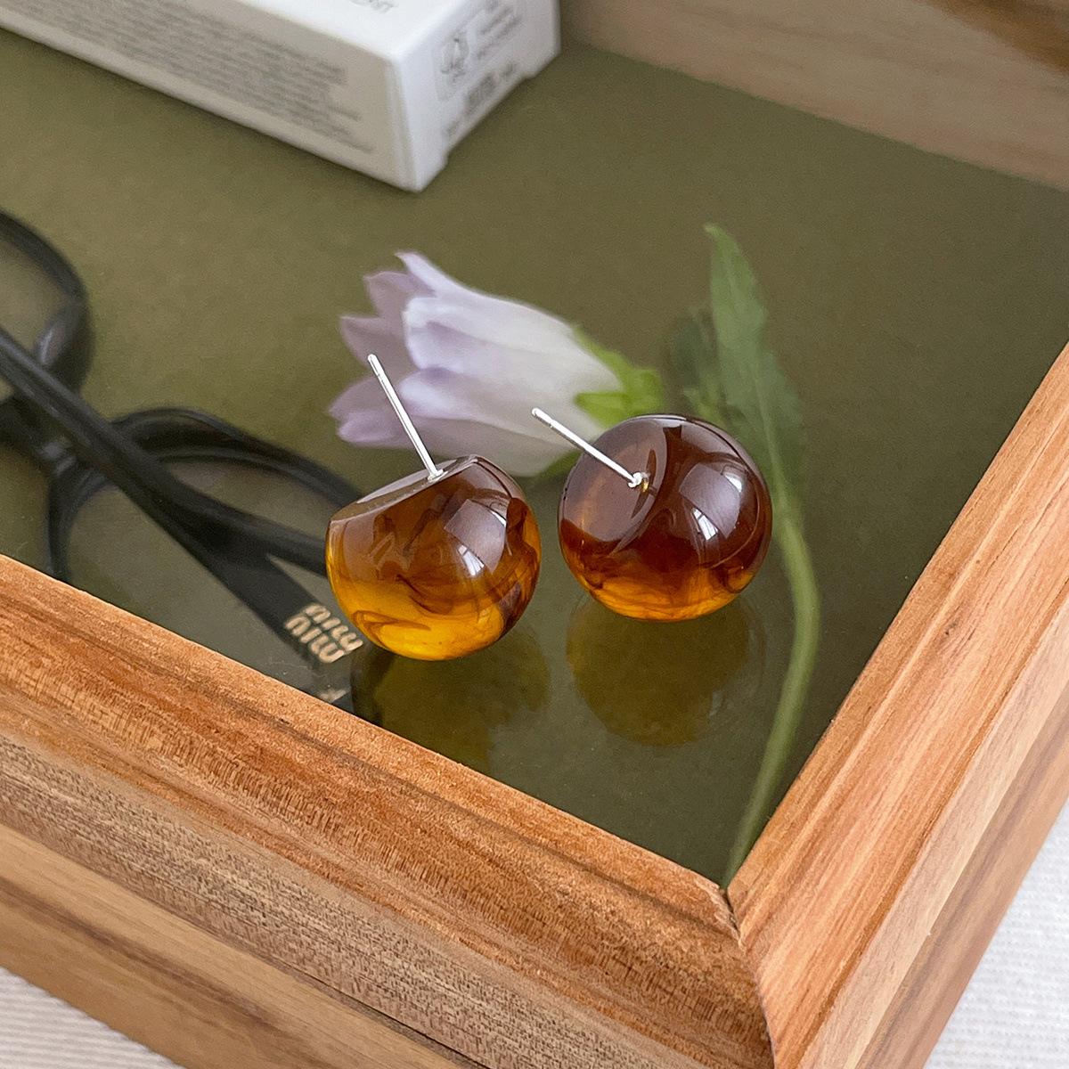 

Ретро карамельные серьги-пусеты в виде круглых шариков, женские серьги в стиле ленивого ветра, изысканные серьги с высоким темпераментом, летняя новинка copper