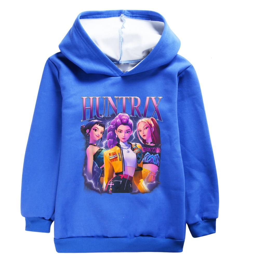 5050 Kids Girls Kpop Rumi Zoey Mira Print Hoodies Outerwear Long Sleeves Velvet Warm Winter Hoodie