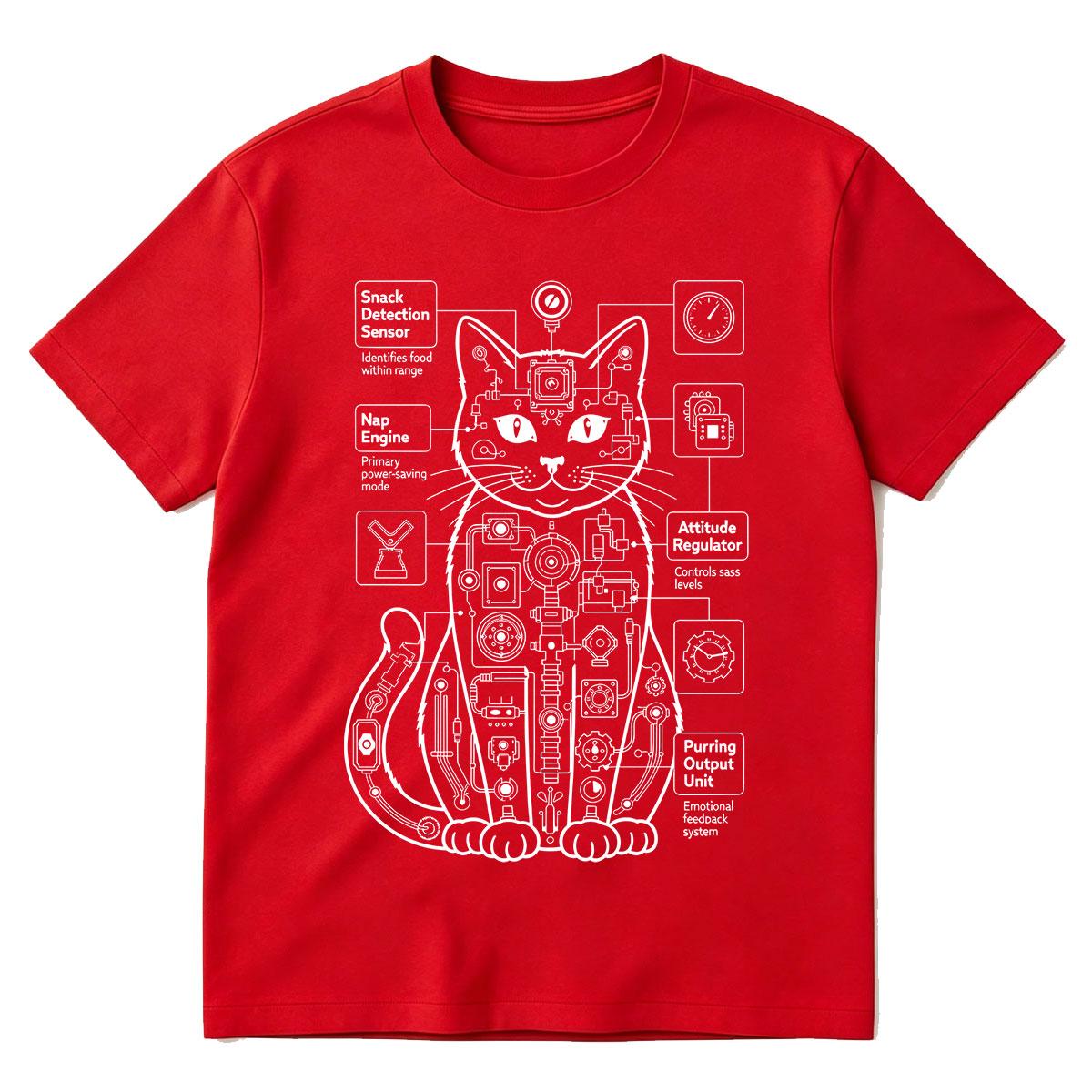 

Funny Cat Anatomy Tshirt The Utimate Mechanical Kitty Unisex Women Clothing Tshirts Cotton Oversized Short Sleeve T Shirts Tops S
