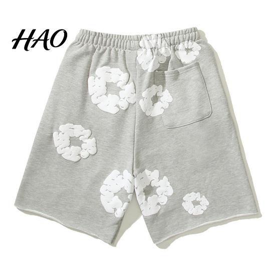 Men Daily Short Pants Summer Shorts Flower Print Drawstring Elastic Waist Loose Pockets Street Style Pleated Vacation Beach Sport Casual Homewear
