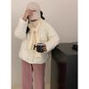 Winter new shawl small down cotton clothes women's short stand-up collar thickened solid color bread clothes jacket
