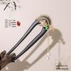 Elegant U-Shaped Tassel Hairpin: Ancient Chinese Style Floral Hair Accessory for Hanfu & Qipao Updos