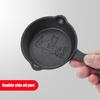 Thickened Cast Iron Mini Egg Frying Pan 8/10cm Double Drip-Spouts Mini Cooking Pot Uncoated Wooden Handle Non Stick Frying Pan