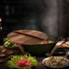 Handmade Kitchen Accessories Anti-scalding Pan Lid Cookware Part Iron Pot Cover Fir Wood Pot Lid