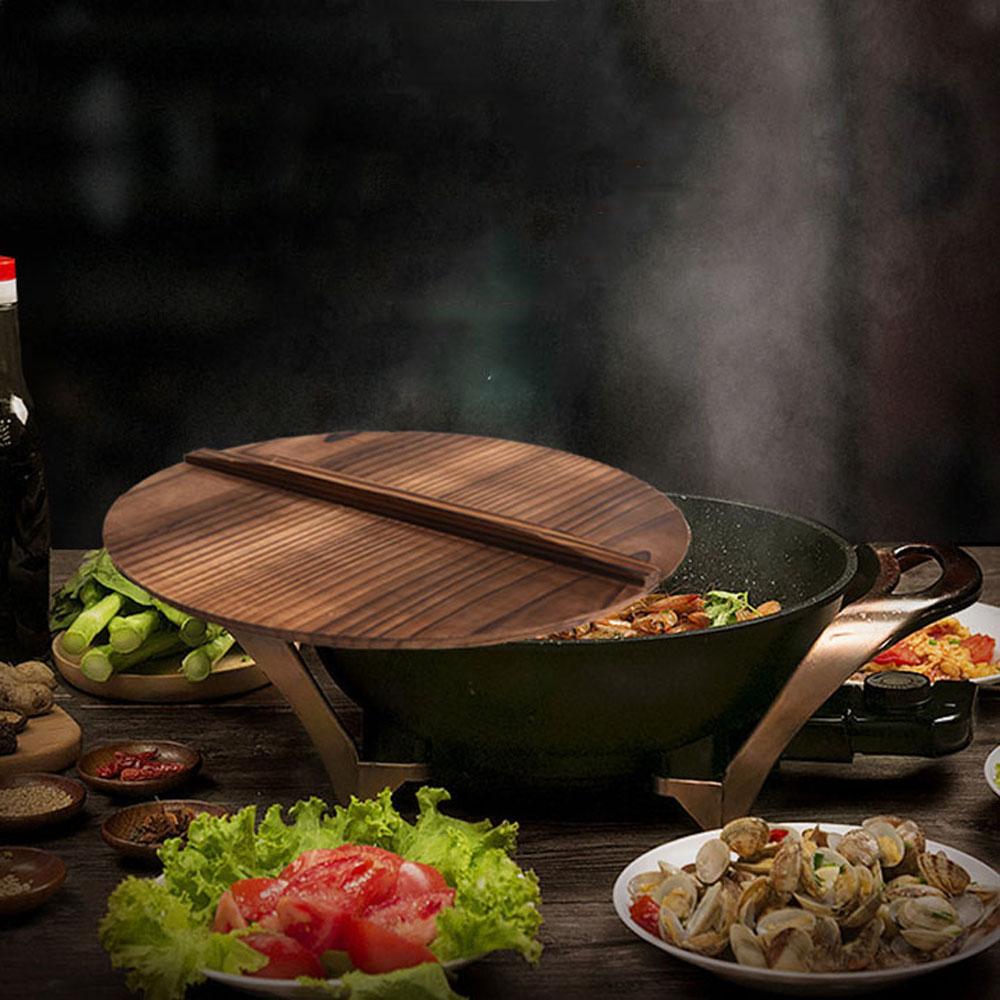 Accessories Anti-overflow Anti-scalding Iron Pot Cover Fir Wood Pot Lid Cookware Part Pan Lid