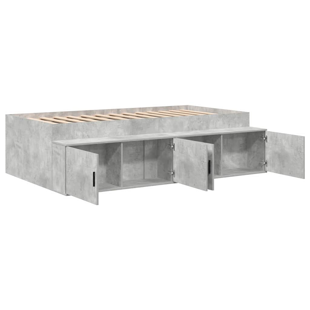 Bed Frame with Drawers Concrete Grey 80 x 200 cm Engineered Wood