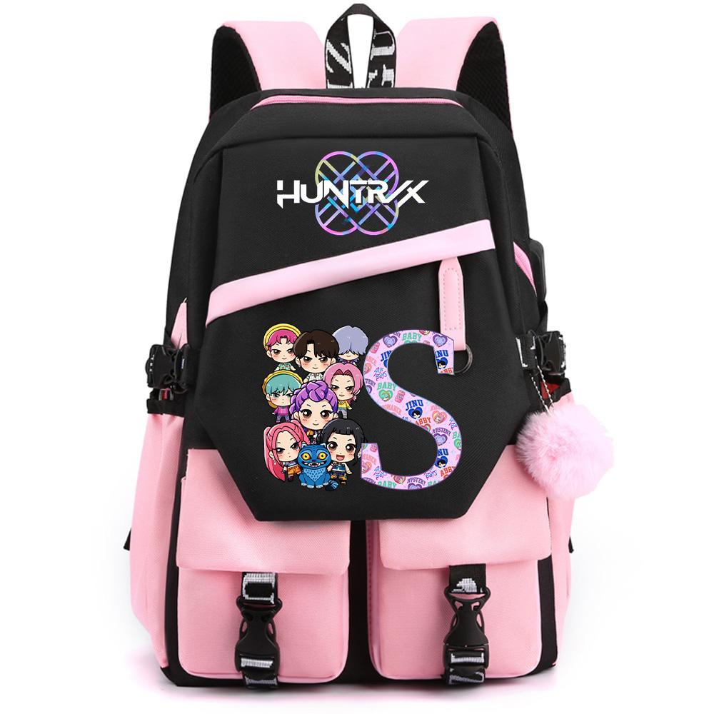 26 English Letter K-pop Demon Hunters Printed Large Capacity Backpack for Teenger Student Girl Boy Schoolbag Bookbag Women Waterproof Travel Bag