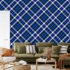 Blue Checkered Wallpaper, Blue, Navy Blue, and Light Gray, 50x1000