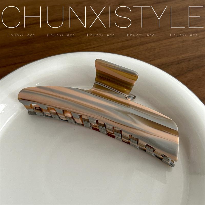 Lazy Style Green Acetate Shark Hair Claw: Small, Large Claw Clip with Korean French Design