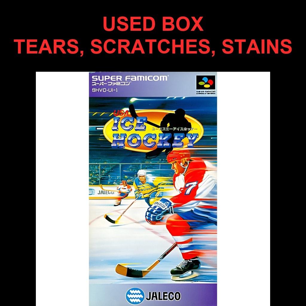 Used USA Ice Hockey SFC SNES Super Famicom SHVC-UI tested working Nintendo Sports Jaleco, DCE NTSC-J Super Nintendo Cartridge