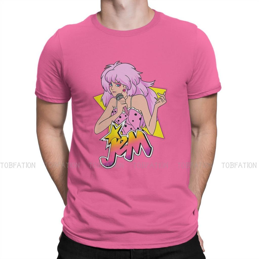 Jem and the Holograms Rockstar Tshirt Graphic T Shirt Punk Hot Sale 100% Cotton O-Neck Men's Streetwear
