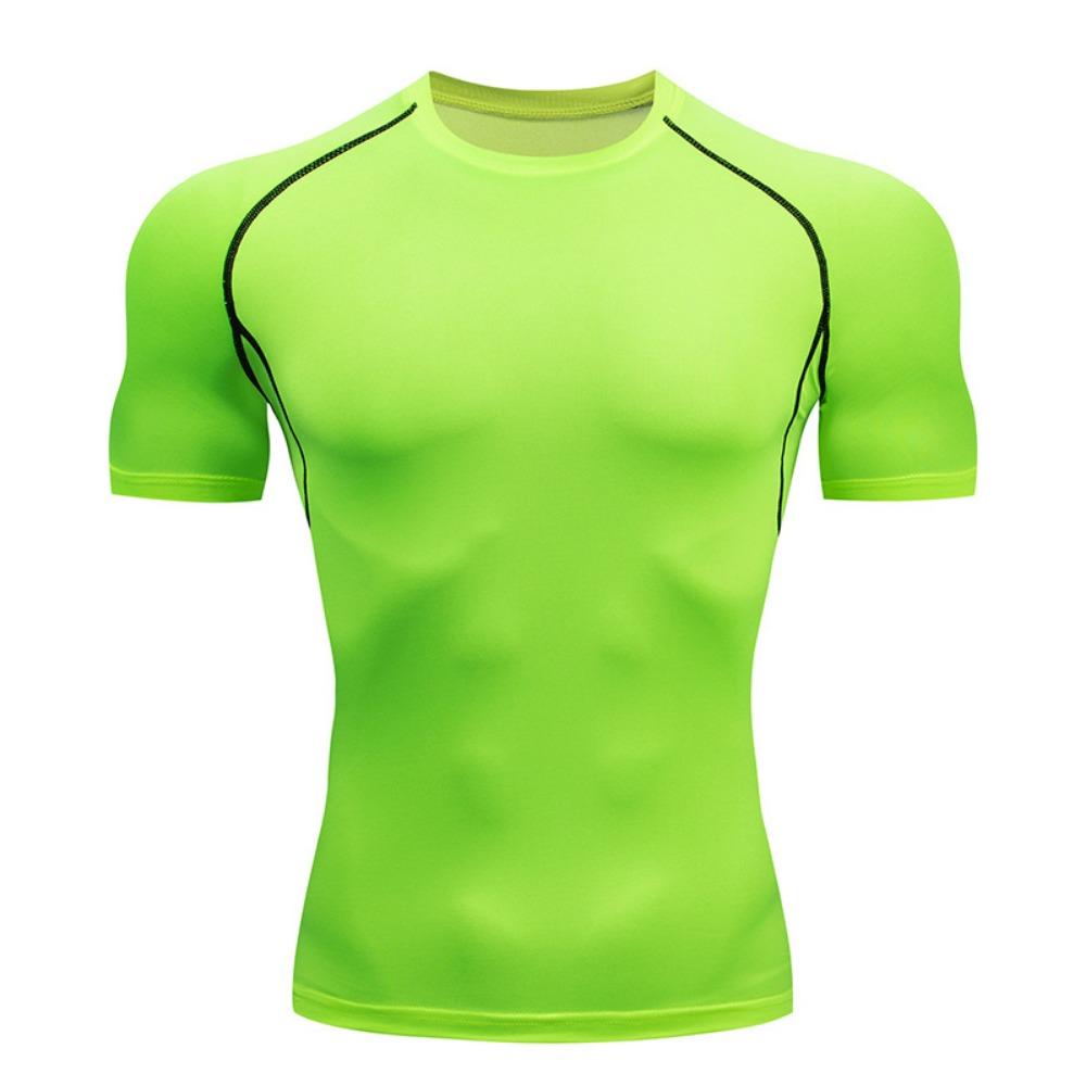 Men's Running Compression Shirts Short Sleeve Sport Gym Tees Fitness Quick Dry Sweatshirt Jogging Tracksuit Athletic Shirt Tops