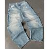 Hip Hop Printed Straight Leg Casual Denim Jeans For Men And Women