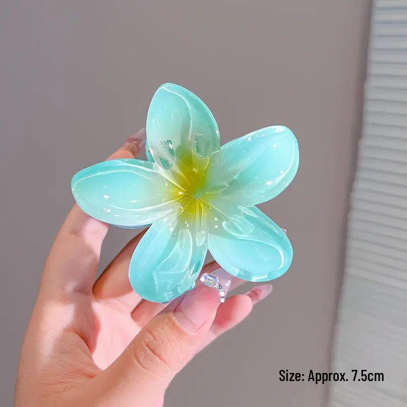 Plumeria Claw Clip: European & American Stylish Hair Accessory for Updos