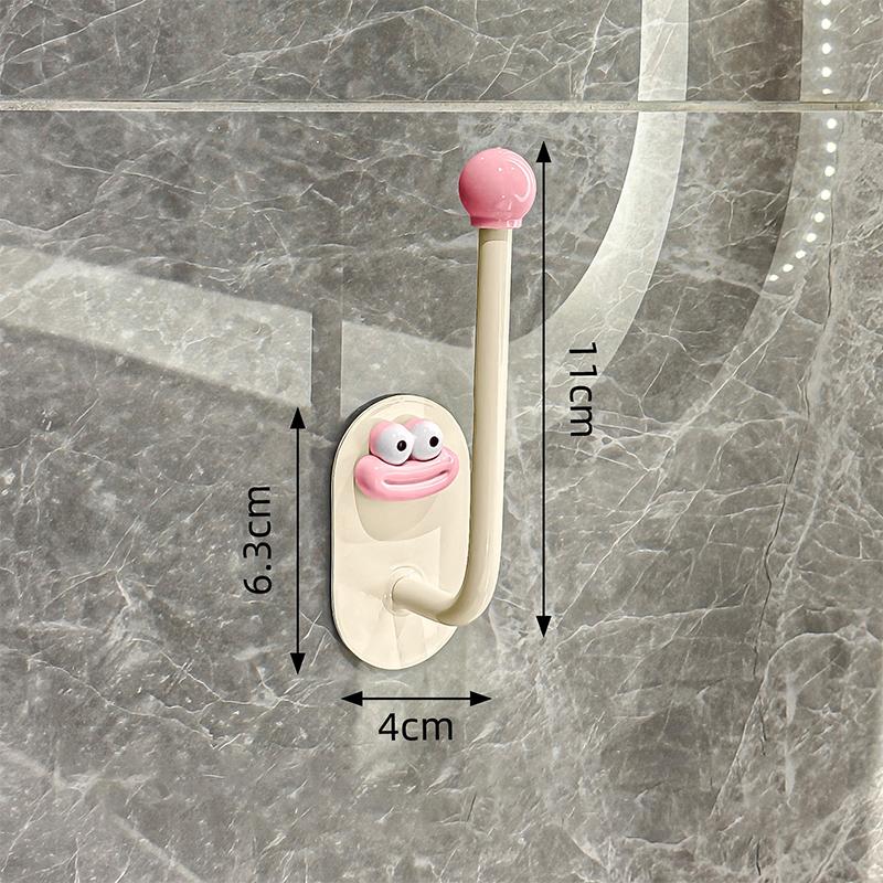 

1 шт. Дофаминовый самоклеящийся настенный крючок Прочный без сверления Крючки-вешалки для одежды и резинок для волос Крючки для ванной комнаты, кухни, дома розовый