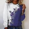 Patterned Women's Long Sleeve T-Shirt Autumn Crew Neck Comfortable Slim Fit Beautiful Top Gradient Style Women's Style