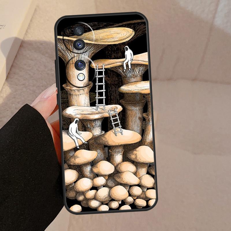 Weird Trippy Mushroom For Honor Magic V5 5 6 7 Pro Case For Honor 200 400 Lite 50 70 90 X8a X8b X9a X9b X9c Cover