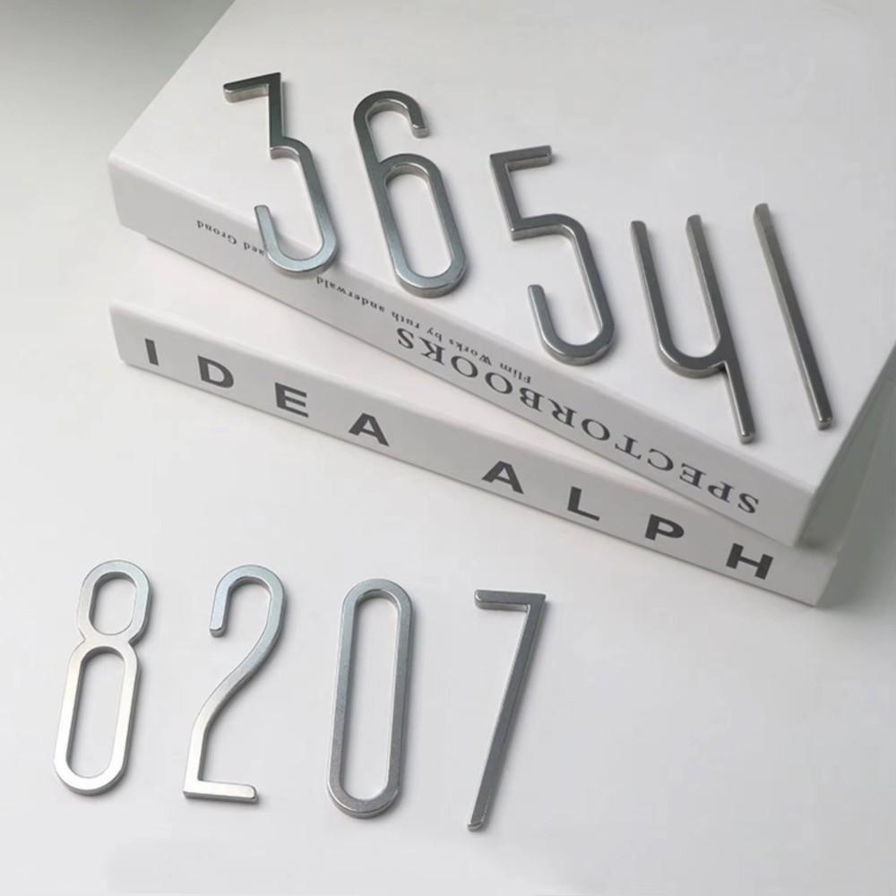 Silberne Hausnummern Edelstahl Nummernschilder DIY Türnummernschilder Heimkunst Dekoration