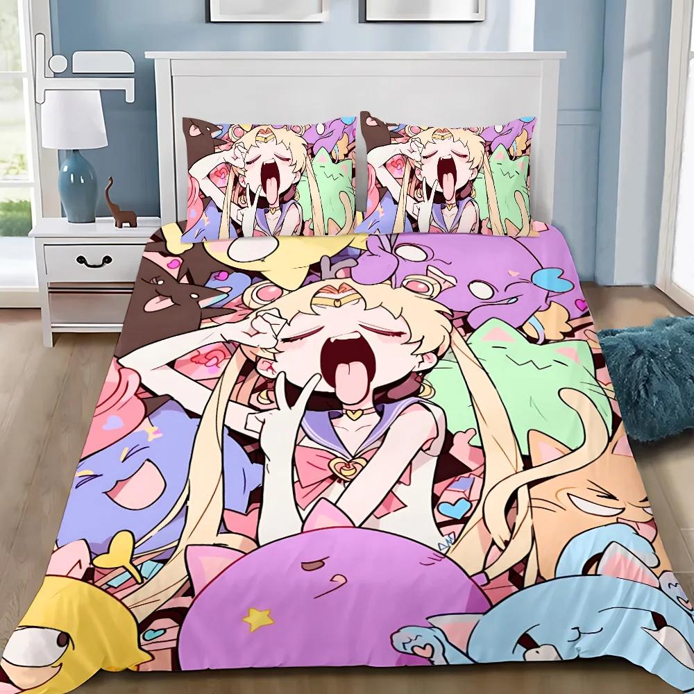 

Одеяло S-Sailor M-Moons Взрослый Мальчик Девочка Украшение Спальни Односпальная Двуспальная Большой Размер Комплект Постельного Белья Японское Аниме Милый Comforter (quilt)-EU Single(135*200cm)3pcs
