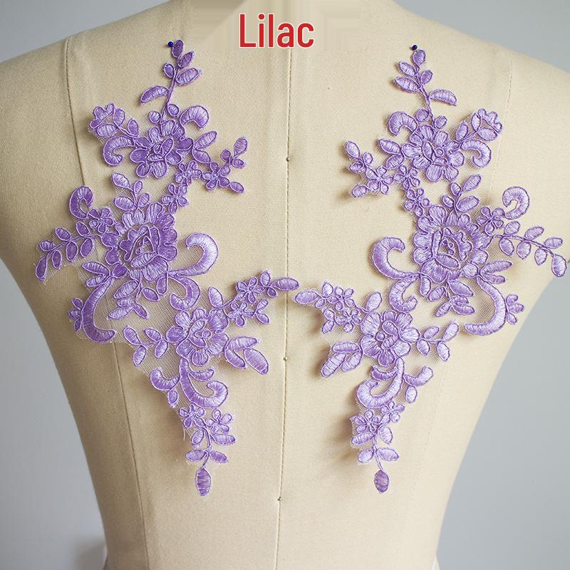 Toppe Ricamate ad Applicazione in Pizzo Fatte a Mano per Abito da Sposa e Accessori per Capelli della Sposa - Bianco, Rosso, Nero