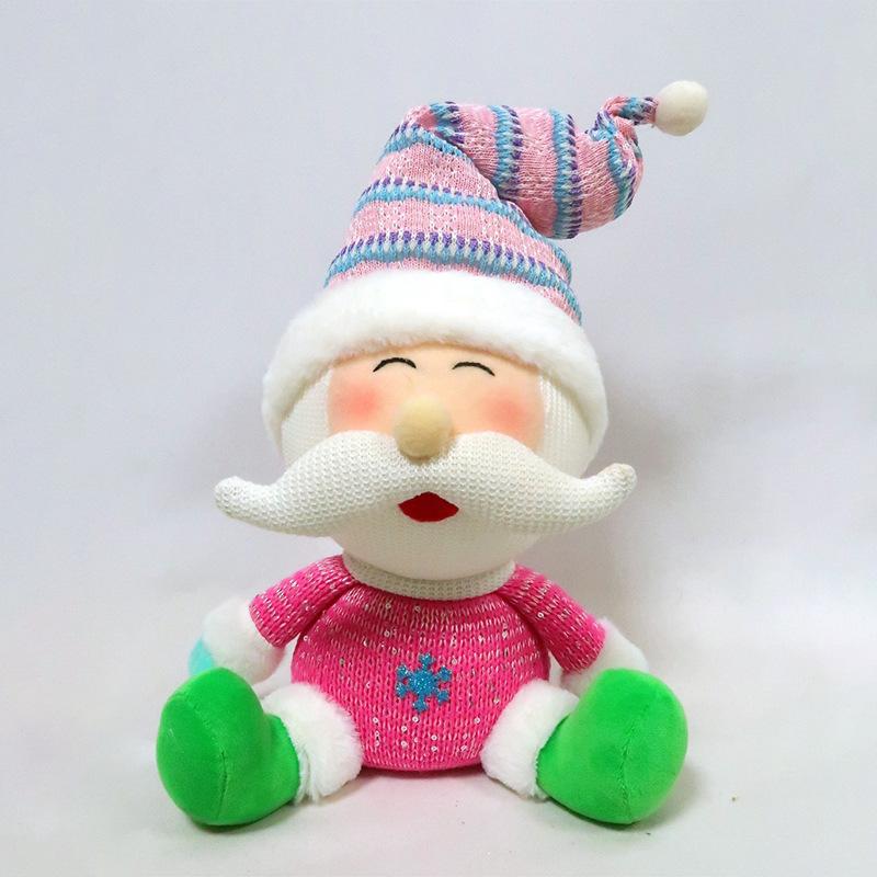Telescopic long-legged plush doll creative Christmas ornament ornament cartoon Santa Claus shape fabric doll