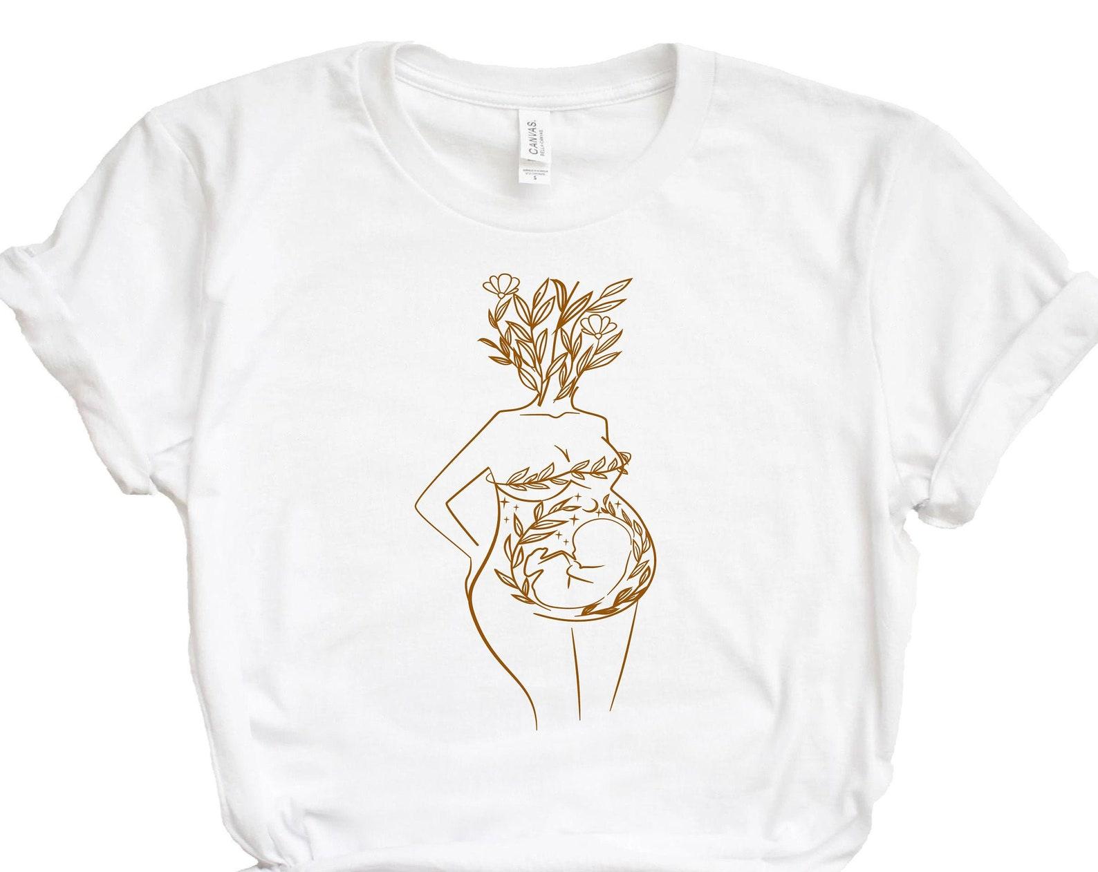 Boho Mama Tee, Boho Mama Shirt, Boho Floral Mama Shirt, Pregnancy Announcement Tee, Boho Pregnancy Announcement, Baby Womb Mystical Abstract M
