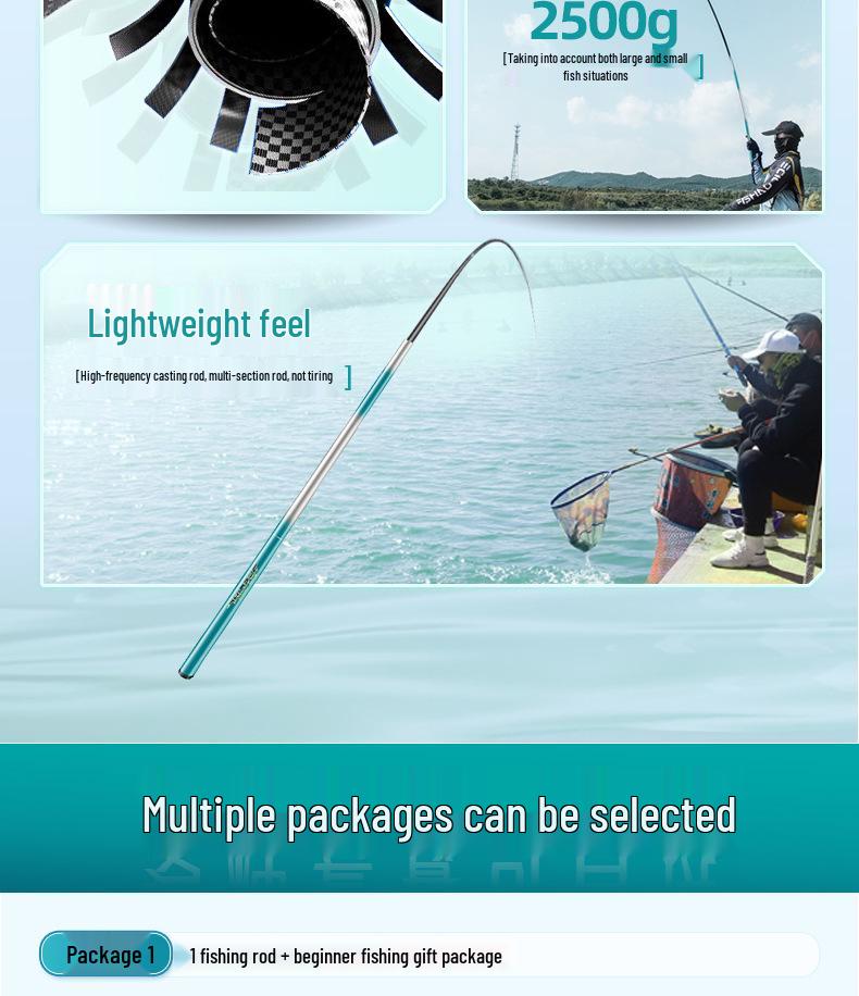 Ultralight Ultra-hard Wild Fishing Rod - 28 & 19 Action, Black Pit Big Fish, Lightweight Platform Carp Fishing Tackle