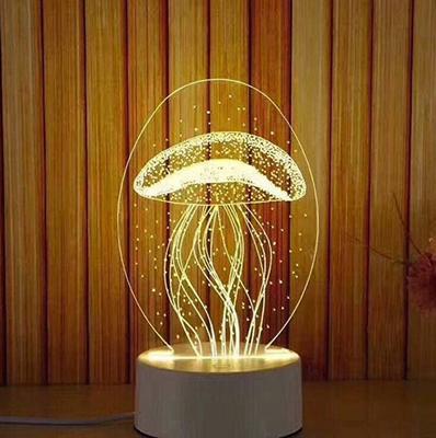 Creative 3D USB LED Night Light Table Desk Bedroom Decor Warm White Lamp Gifts