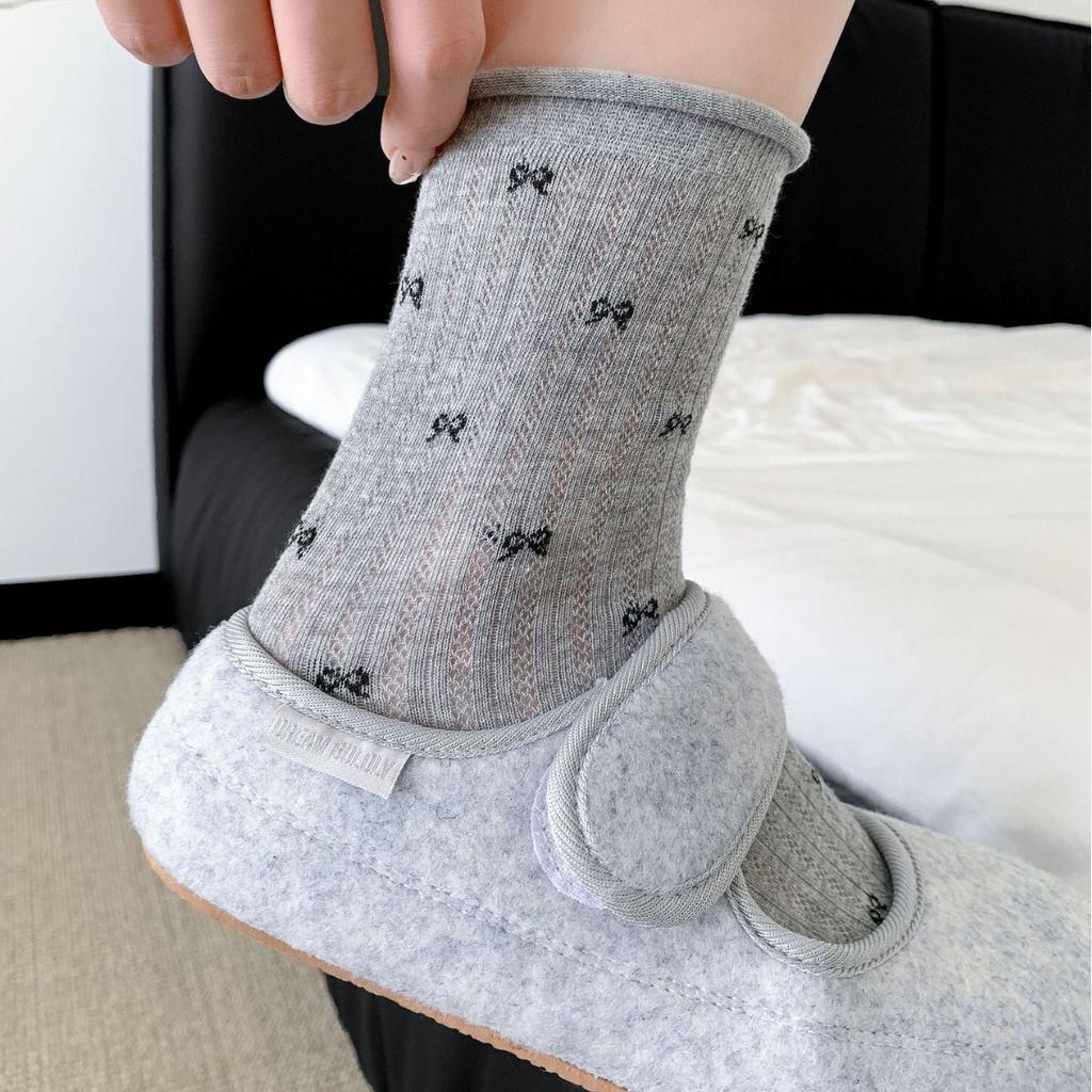 Breathable Ballet Bows, Sweet Mesh Boneless Socks, Lace Boat Socks, Thin Styles, Breathable And Comfortable