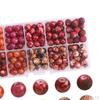 200 Pcs Glass Beads Kit 8mm Round Handmade W / Holes for Beading Home Decoration