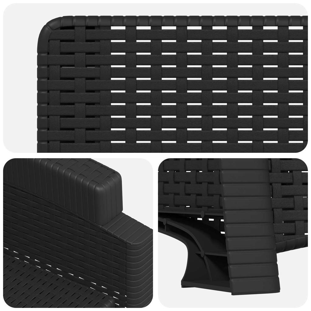 Garden Lounge Chair Rattan Look Anthracite PP